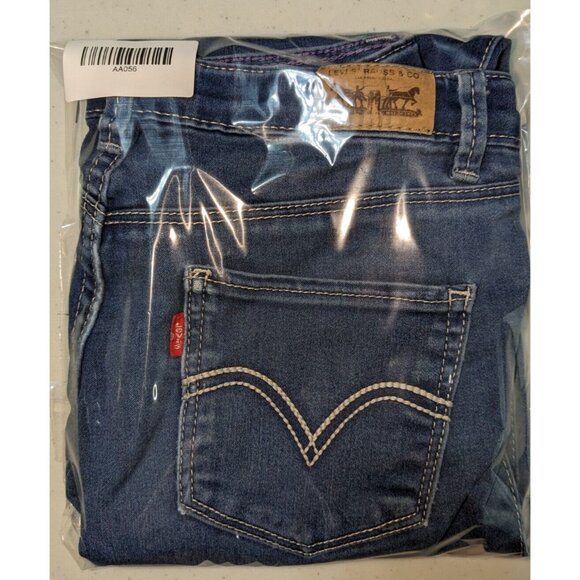 Levi's Girls Distressed Super Stretchy Denim Leggings 14 Jeggings Dark Blue Wash - Picture 9 of 9